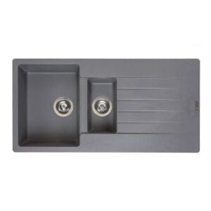 Reginox Harlem 15 1.5 Bowl Granite Sink - Grey Silvery