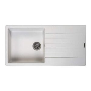 Reginox Harlem 10 Single Bowl Granite Sink - Pure White