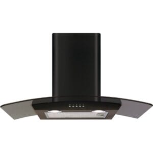CDA ECP72BL 70cm Curved Glass Chimney Cooker Hood