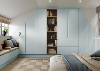 Bella chelsea supermatt scandinavian blue bedroom sloping ceiling scaled(1)