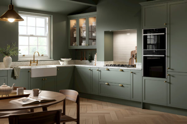 Bella oakham supermatt smoke green kitchen scaled(1)
