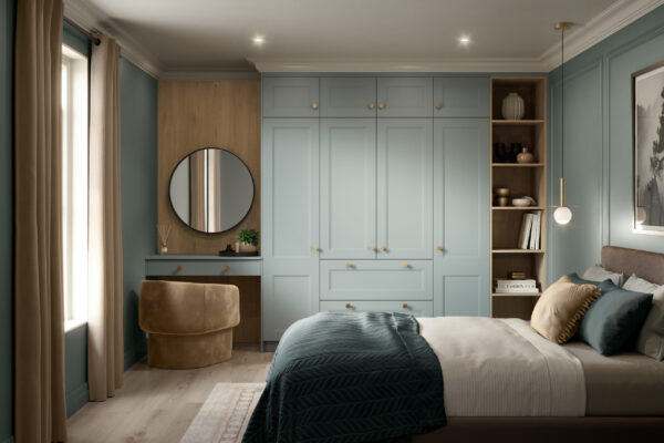 Bella rowen sueprmatt duck egg and cremona oak cotta bedroom scaled(1)