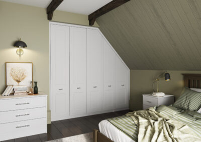 Bella supermatt white helmsley bedroom with sloping doors scaled(1)
