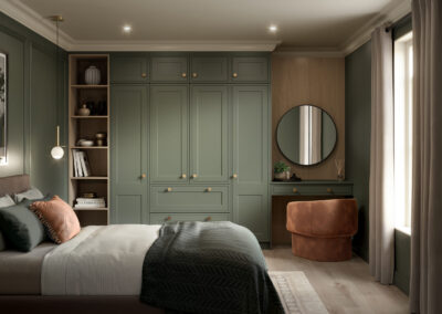 Bella tullymore supermatt smoke green and urban oak bedroom scaled(1)