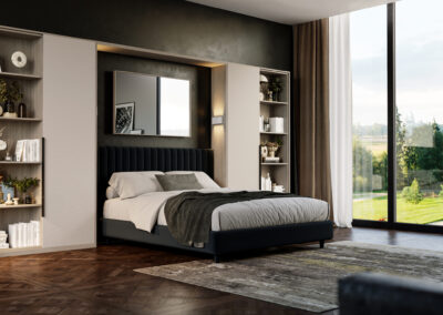 Valore linear champagne and urban oak bedroom scaled