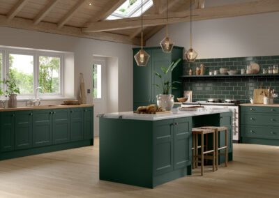 Bella aldridge supermatt fir green kitchen