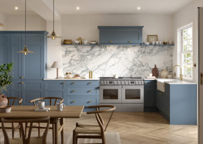 Bella aldridge supermatt misty blue kitchen