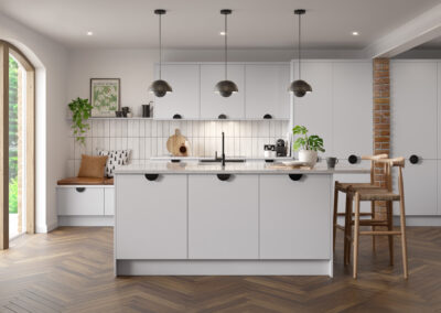Firbeck supermatt light grey kitchen