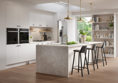 Firbeck supermatt white kitchen