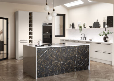 Valore black mustang nero and matt cashmere kitchen