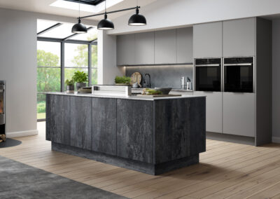 Valore slatewood grey and smooth dust grey kitchen