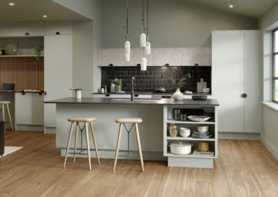 Zurfiz matt pistachio and ug porcelain gold light kitchen