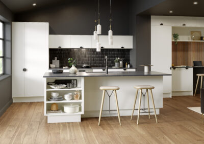 Zurfiz supermatt white grey kitchen