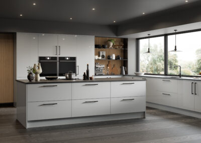 Zurfiz ultragloss light grey kitchen
