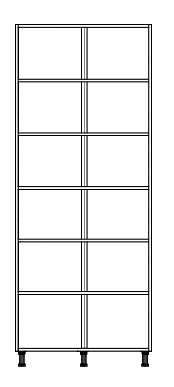 Internal double shelves