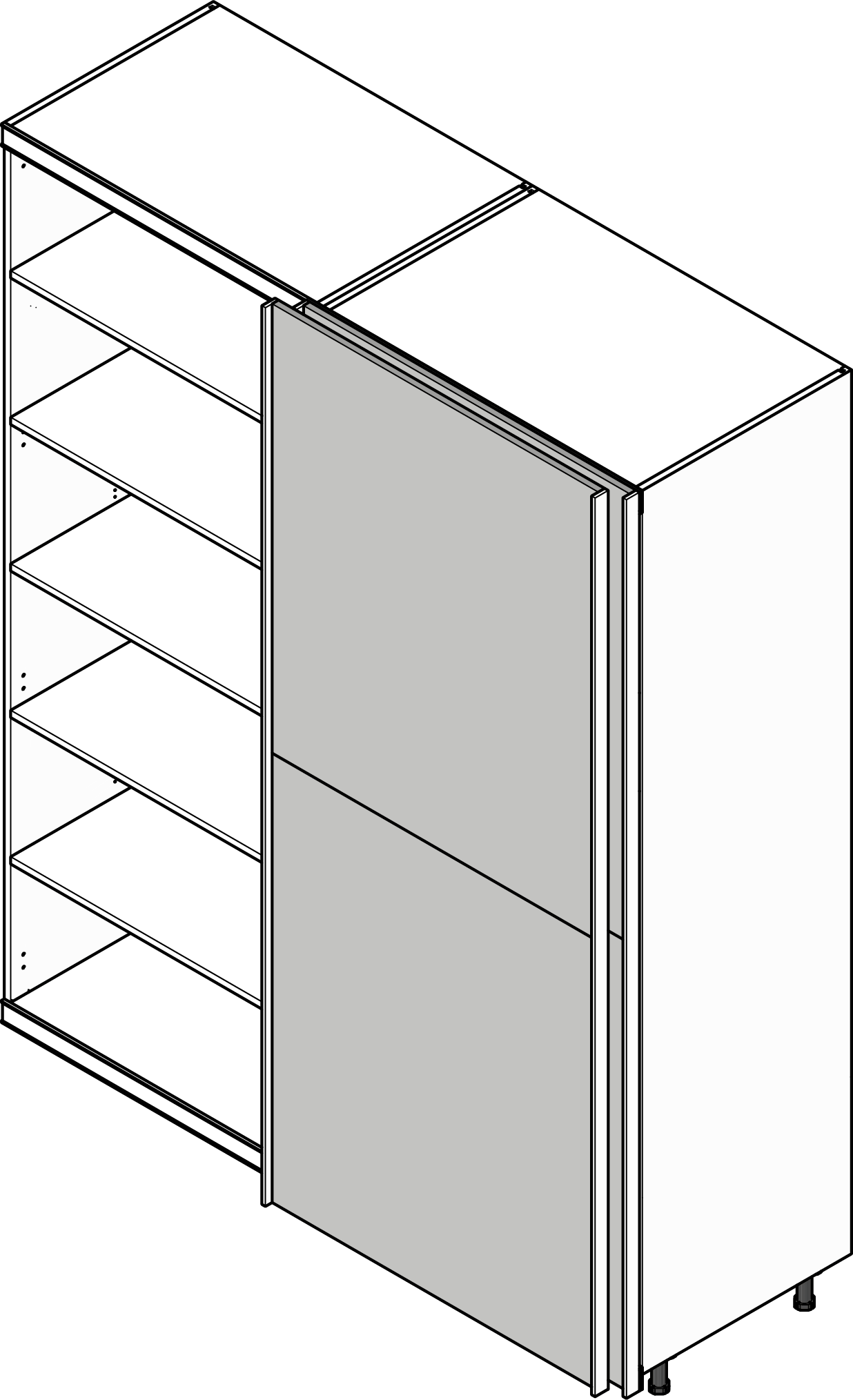 Internal left shelves