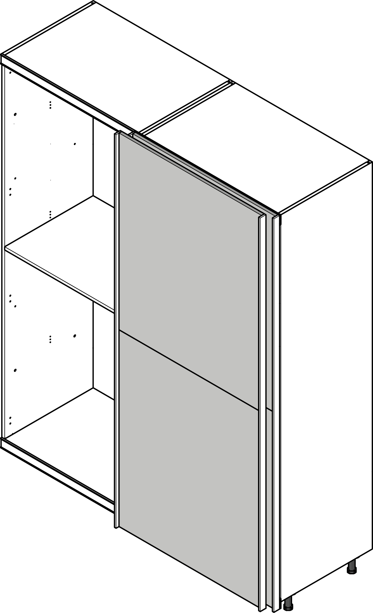 Internal left split hanging