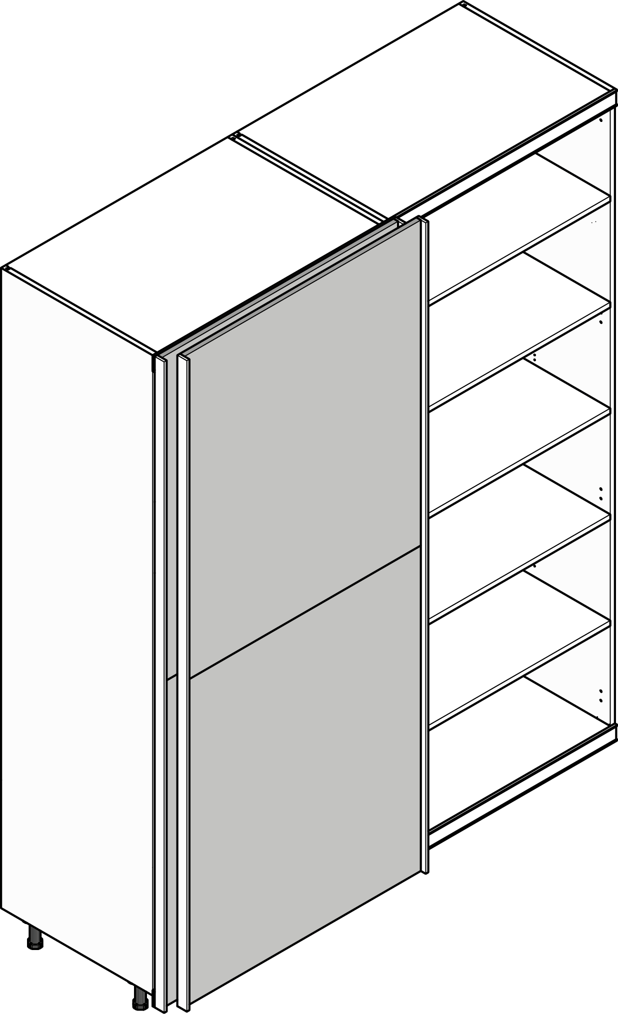 Internal right shelves
