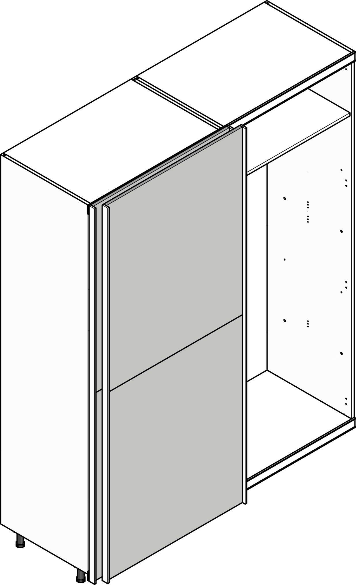 Internal right single hanging