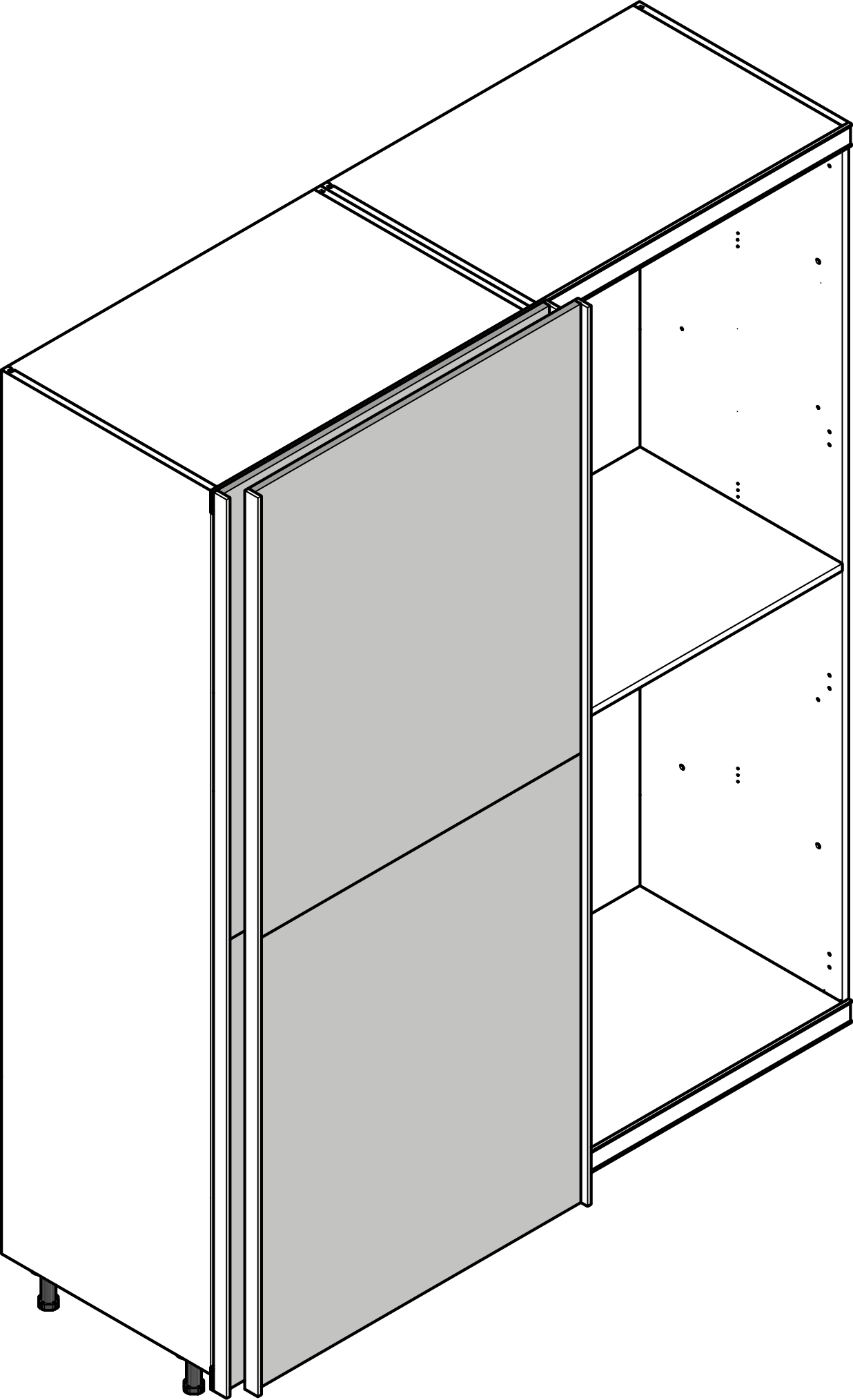 Internal right split hanging
