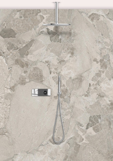 Tog sqr hchk ch ted shower kit 2 outlet round hand shower square chrome