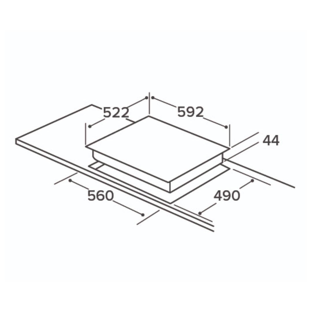 0014599 cda hn6860fr four zone hood connect induction hob