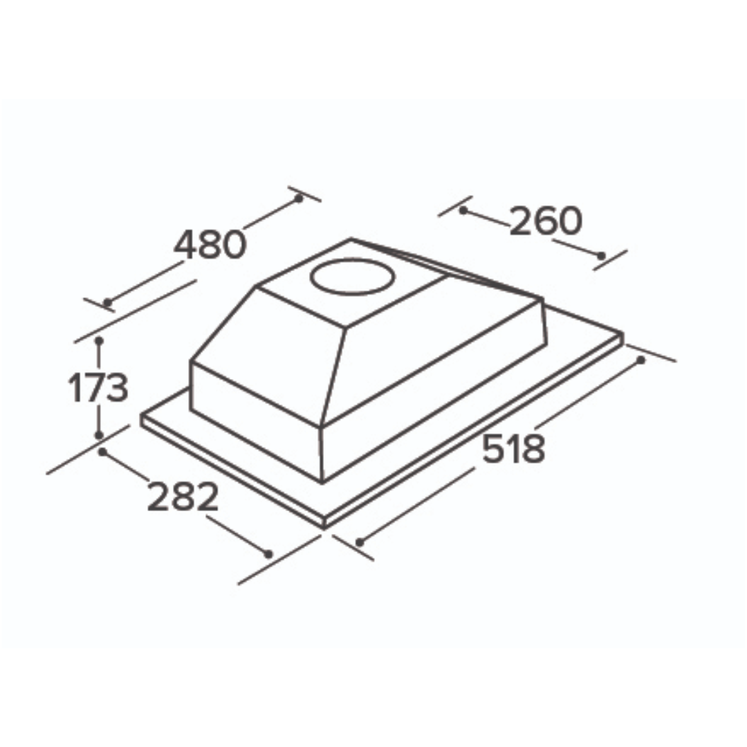 0014668 cda cca52wh canopy extractor hood